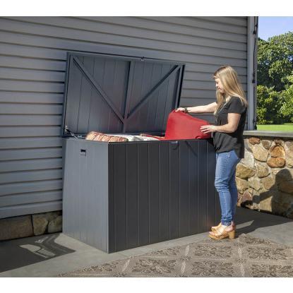 ShelterLogic hyndeboks, stål, antracitgrå,  93 x 79 x 138 cm - 870 liter