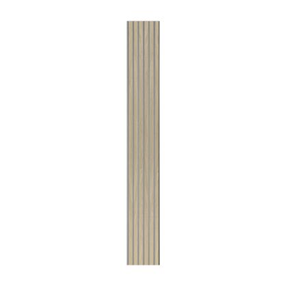 I-Wood Medio+ Original akustikpanel, ubehandlet natur, grå filt og sort kerne, egefiner, 17 x 300 mm