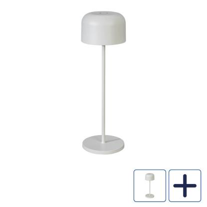 Konstsmide Lille bordlampe, transportabel, hvid