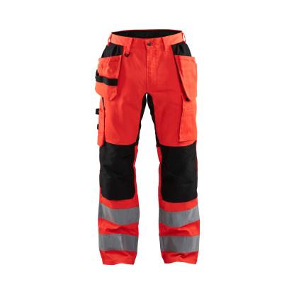 Blåkläder 1552 high vis buks med stretch, hi-vis rød/sort