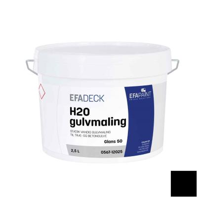 EFAdeck ® H2O gulvmaling, sort, glans 50 - 2,5 liter