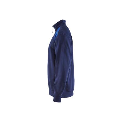 Blåkläder 3353 sweatshirt half zip, marineblå/koboltblå