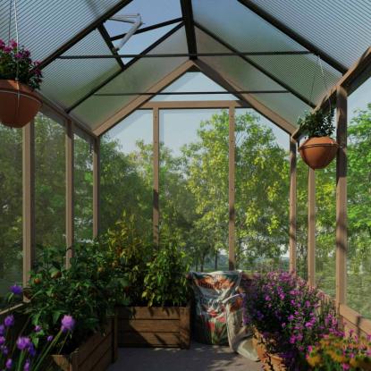 Canopia by Palram Natura drivhus, cedertræ/polycarbonat - 8,6 m²