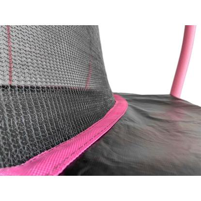 Leansport trampolin med stige og net, lyserød, Ø244 cm