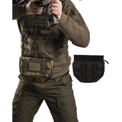 Mil-Tec Drop Down MOLLE bæltelomme, sort