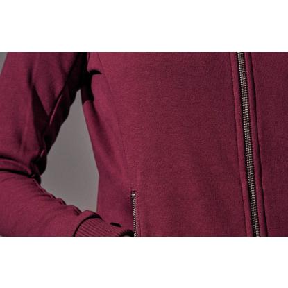 ID 0629 sweat cardigan med lynlås, dame, bordeaux