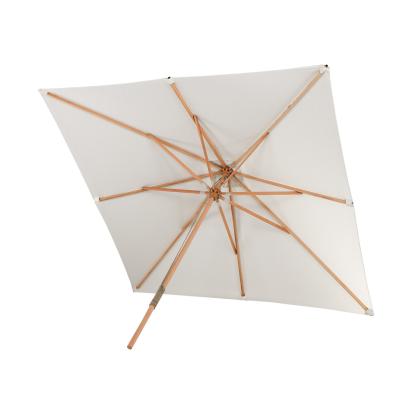 Venture Design Naxos parasol, firkantet, bøg, natur/hvid, 300 x 300 cm
