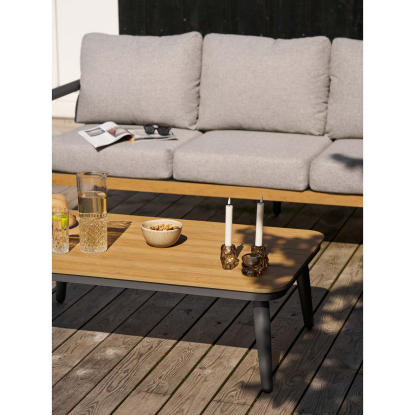 Comillas loungesæt med hynder, aluminium/nonwood, gråbeige