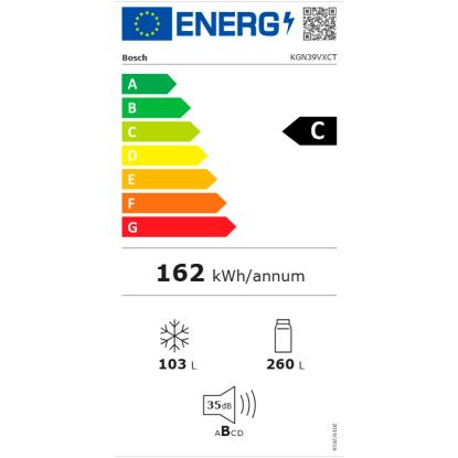 Bosch KGN39VXCT fritstående kølefryseskab, 260 + 103 liter