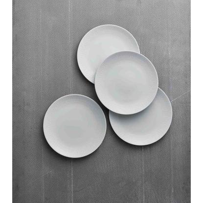 aida Relief middagstallerken, Ø27 cm, porcelæn, hvid - 4 stk.