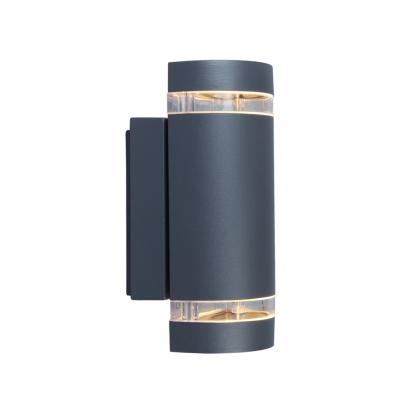 LUTEC FOCUS rund udendørs væglampe, 1 lyskilde, up/down, H23,5 cm, GU10, IP44, mørk grå