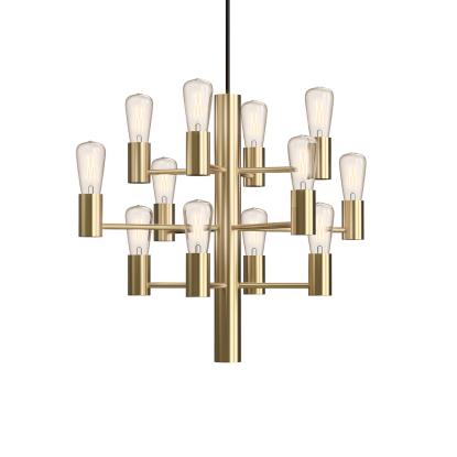 Herstal Manola Mini lysekrone, 12 x E14, dæmpbar, satin messing