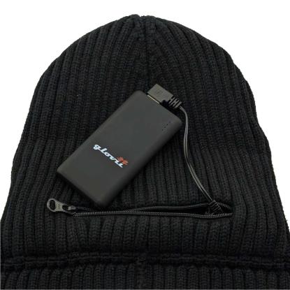 Glovii hue med varme og skjult tænd/sluk-knap, GC2B, 2500 mAh batteri, sort