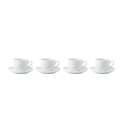 aida Atelier kaffekop med underkop, 18 cl, porcelæn, hvid - 4 stk.