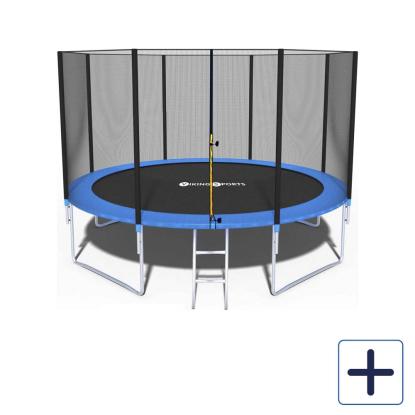 Viking Sports trampolin med stige og net, blå