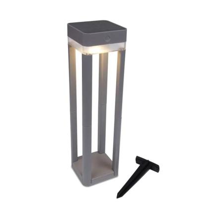 LUTEC Cube udendørs LED pullert med solceller 1W