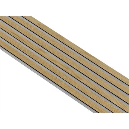 I-Wood Basic Original akustikpanel, klar olieret, grå filt og sort kerne, egefiner, 17 x 300 mm 