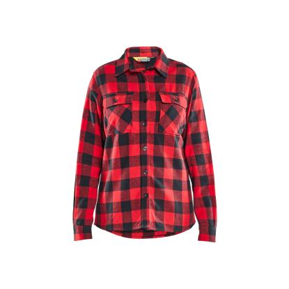 Blåkläder 3218 dame flannel skjorte, rød/sort