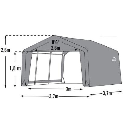 ShelterLogic Shed-in-a-Box teltgarage, grå - 13,7 m²
