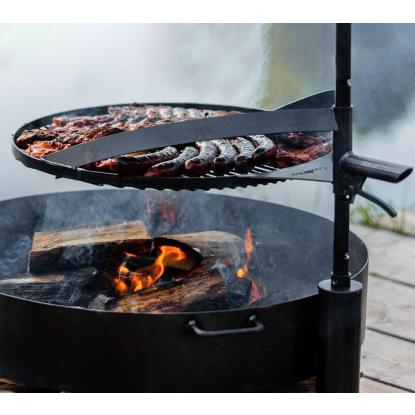 Cook King Montana X bålsted med 60 cm grillrist, stål, sort, Ø80 cm