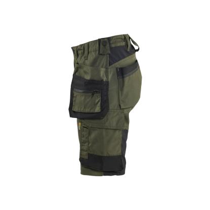 Blåkläder 7133 dame håndværker shorts med stretch, skovgrøn/sort