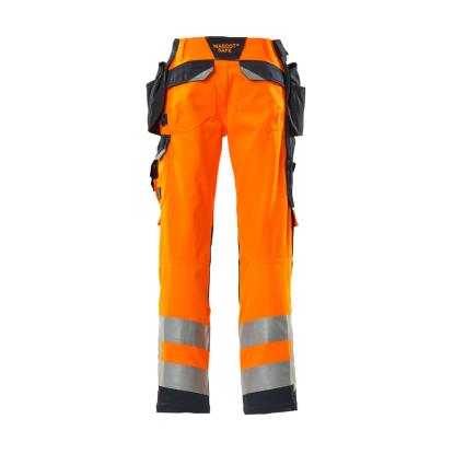 MASCOT SAFE SUPREME Wigan arbejdsbukser med hængelommer, hi-vis orange/mørk marine