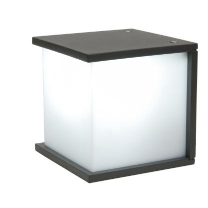 LUTEC BOX CUBE firkantet udendørs væglampe, E27, IP44, mørk grå