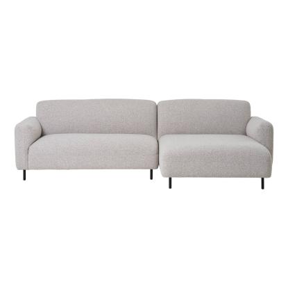 Salvador loungesofa i lysegrå bouclé - højrevendt