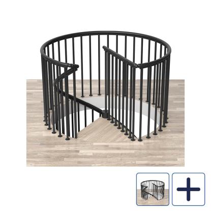 DOLLE CLASSIC spiral/rund reposgelænder, sort