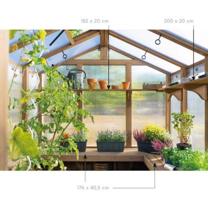 Westmann Paul drivhus, FSC-certificeret cedertræ, natur, 239 x 204 x 238 cm, 4,9 m²