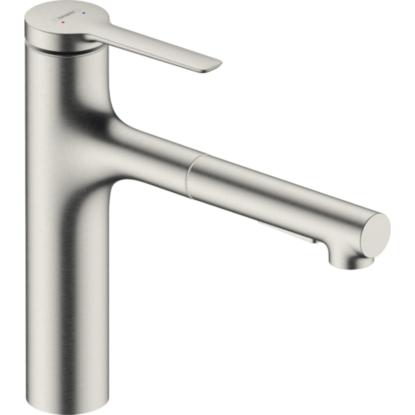 hansgrohe Zesis M33 160 køkkenarmatur med udtræk, 2-jet, rustfrit stål finish