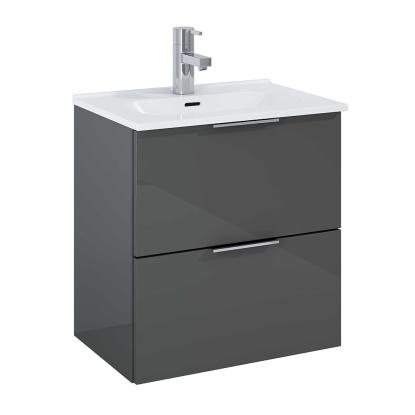 Danbad møbelsæt med 2 skuffer, antracit, blank - 50 x 35 cm Danbad møbelsæt med 2 skuffer, antracit, blank - 50 x 35 cm