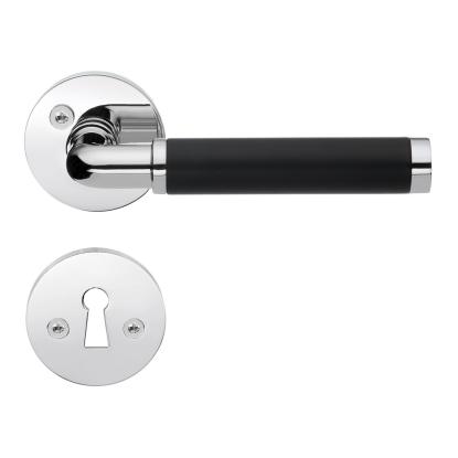 Beslagsboden Design dørgreb med roset og nøgleskilt, indendørs, 120 mm, poleret krom/sort