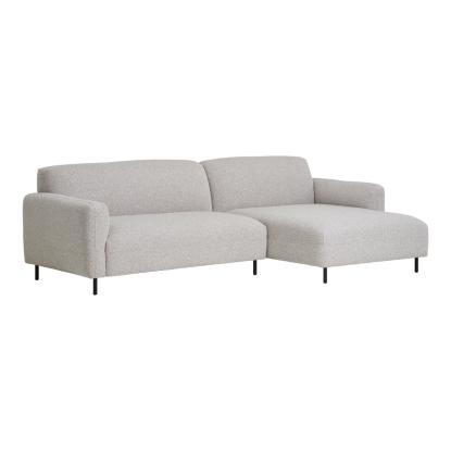 Salvador loungesofa i lysegrå bouclé - højrevendt