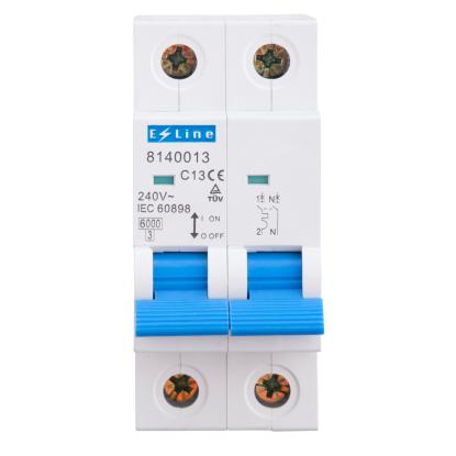 E-Line automatsikring, 1pol + N, 13A, 2 moduler