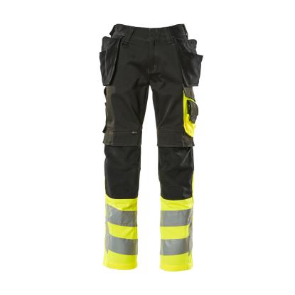 MASCOT SAFE SUPREME arbejdsbukser med hængelommer, sort/hi-vis gul