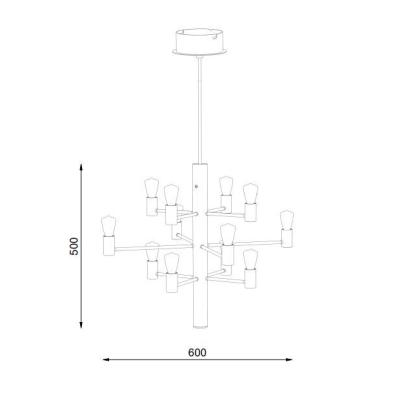 Herstal Manola LED lysekrone, 12 x E14, dæmpbar, krom