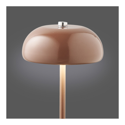 Margate LED bordlampe, genopladelig, H18 cm, brun