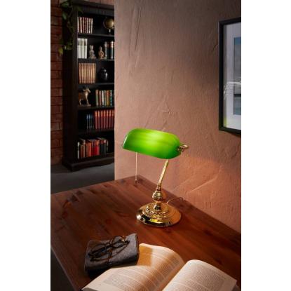 EGLO BANKER bordlampe, E27, messing/grøn