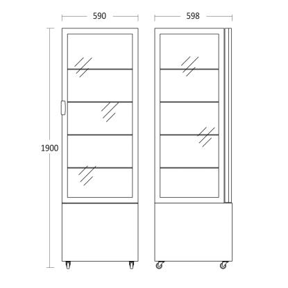 Scandomestic DC402BB displaykøleskab, 250 liter