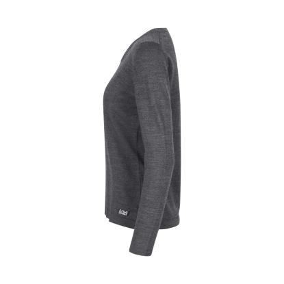 Seven Seas S640 The knit pullover med rund hals, dame, mørk grå melange
