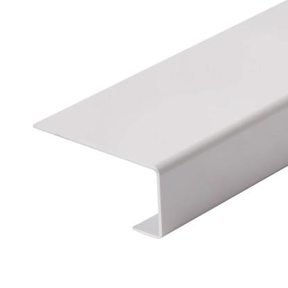 Facadeprofil, endestykke, enkelt, hvid - 3 meter