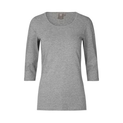 ID 0597 Stretch T-shirt med korte ærmer, dame, grå melange