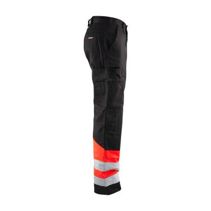 Blåkläder 1564 high vis buks, sort/hi-vis rød