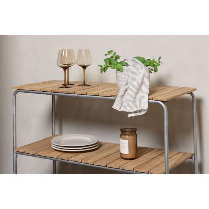 Venture Design Holmsund sidebord, teaktræ, natur/sølv, 100 x 40 cm