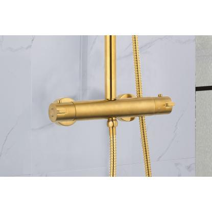 Nortiq brusesystem med termostat og 22 cm brusehoved, antik messing look
