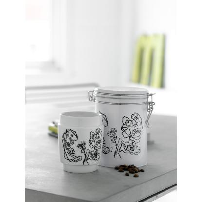 Steel-Function kunstkop nr. 2, porcelæn, sort/hvid - 250 ml
