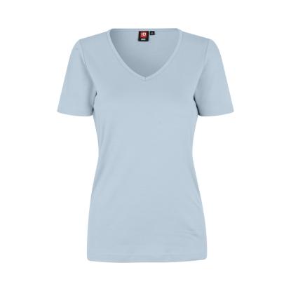 ID 0506 Interlock T-shirt med v-hals, dame, lys blå