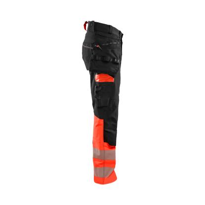Blåkläder 1125 high vis buks 4-vejs stretch, sort/hi-vis rød