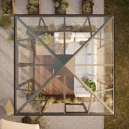 KGT PaviLux pavillondrivhus, antracitgrå, 9 m²